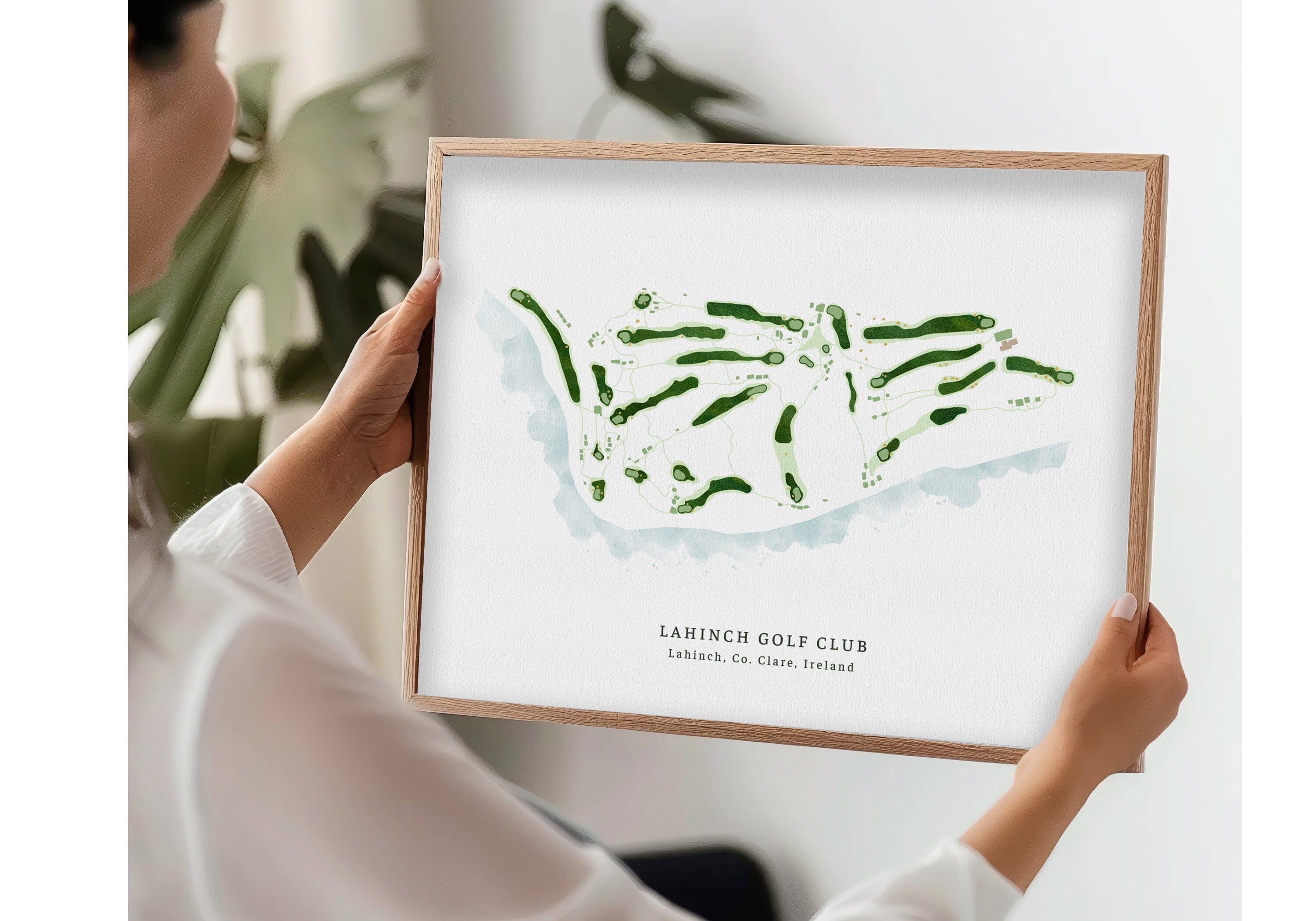 Lahinch Golf Club, Co Clare, Ireland Course Map, Poster for Golfer Map World Vibe Studio