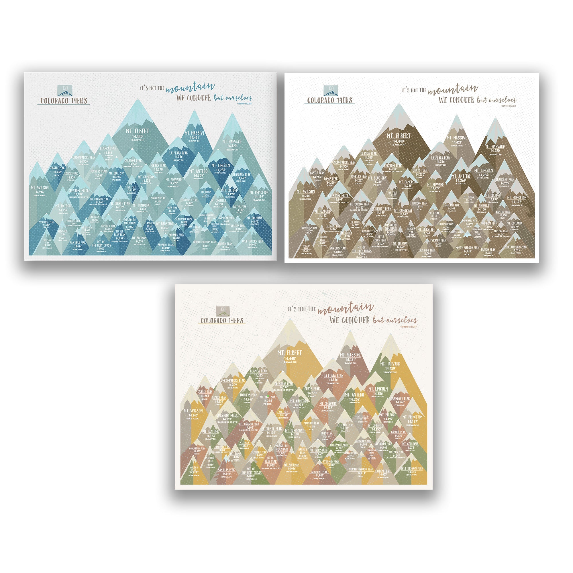 Colorado 14er Mountain Poster, Unframed
