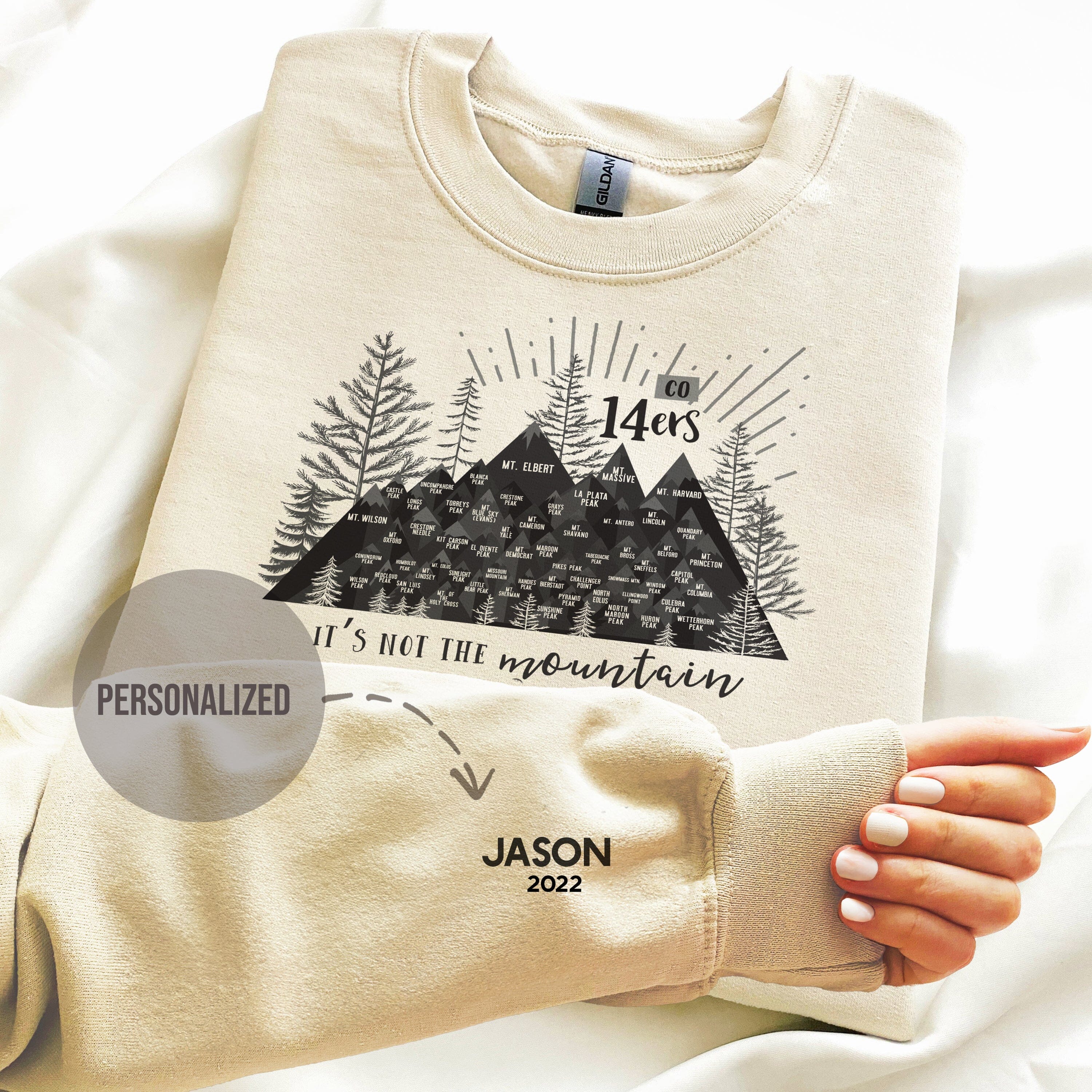 Colorado Sweatshirt, Colorado 14er Pullover, Personalized, Hiking Gifts, UNISEX Map World Vibe Studio