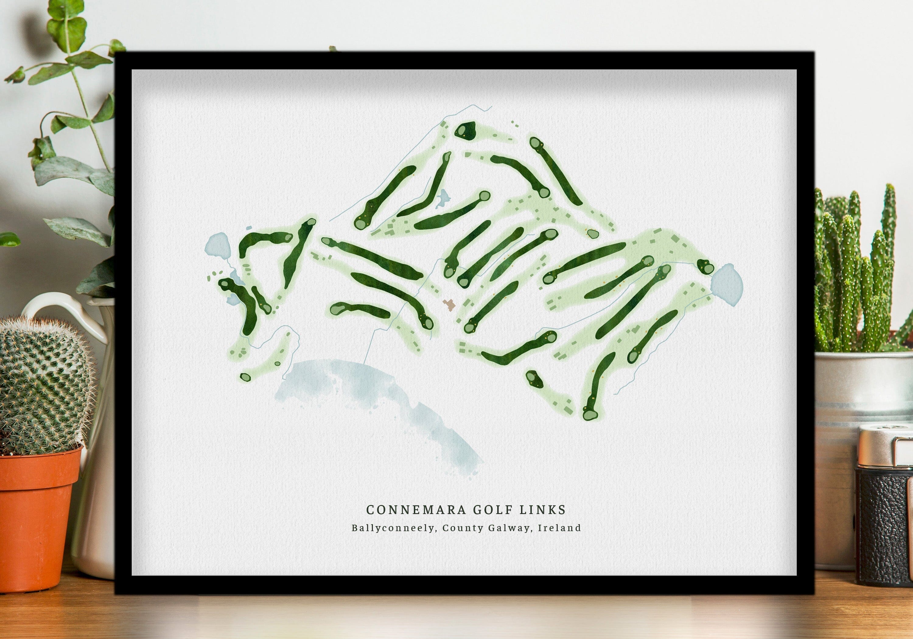 Lahinch Golf Club, Co Clare, Ireland Course Map, Poster for Golfer Map World Vibe Studio