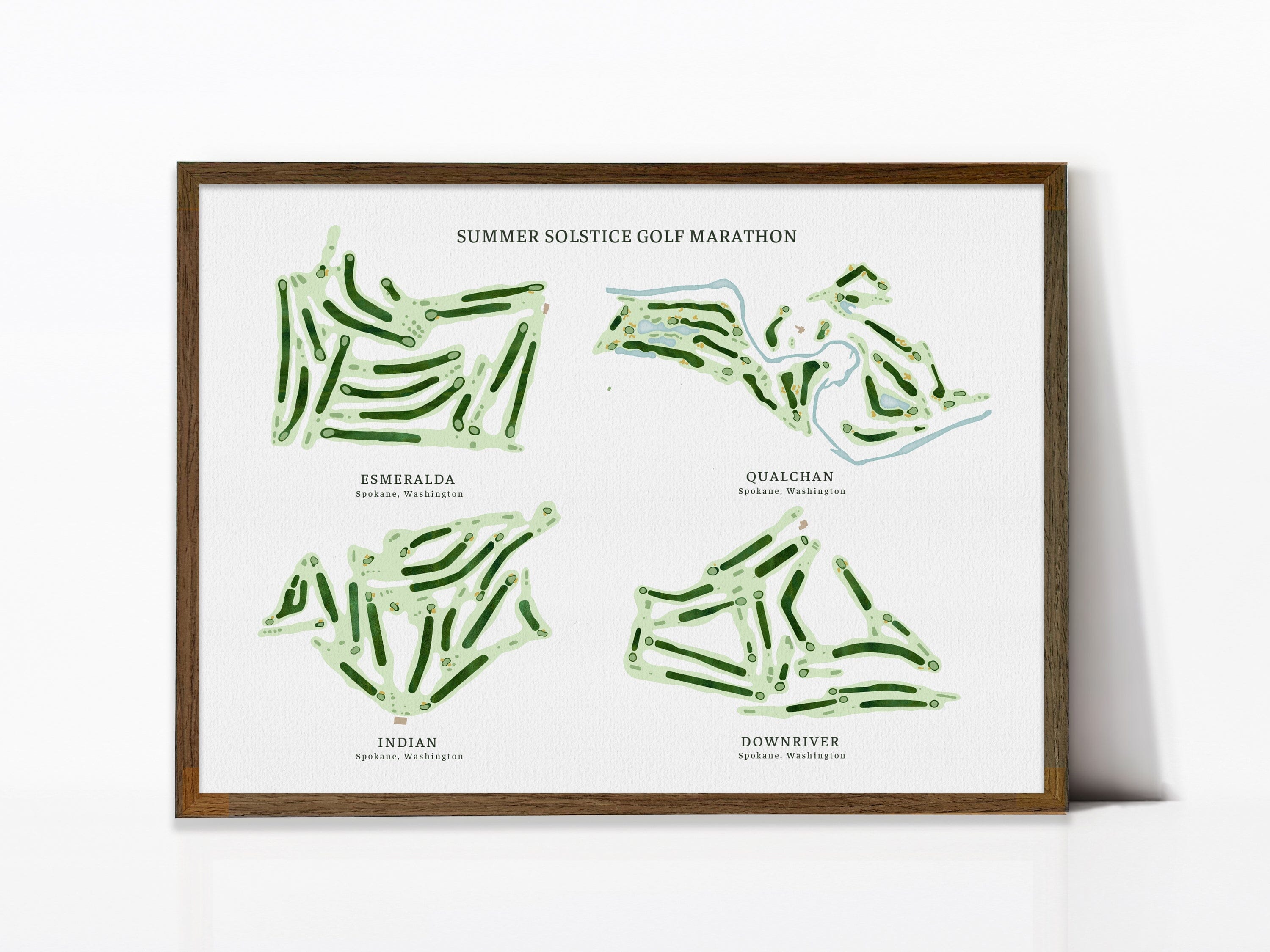 Golf Gifts, Custom Course Map with MULTIPLE Courses, FRAMED Golf Gifts For Men, Personalized Gift Map World Vibe Studio
