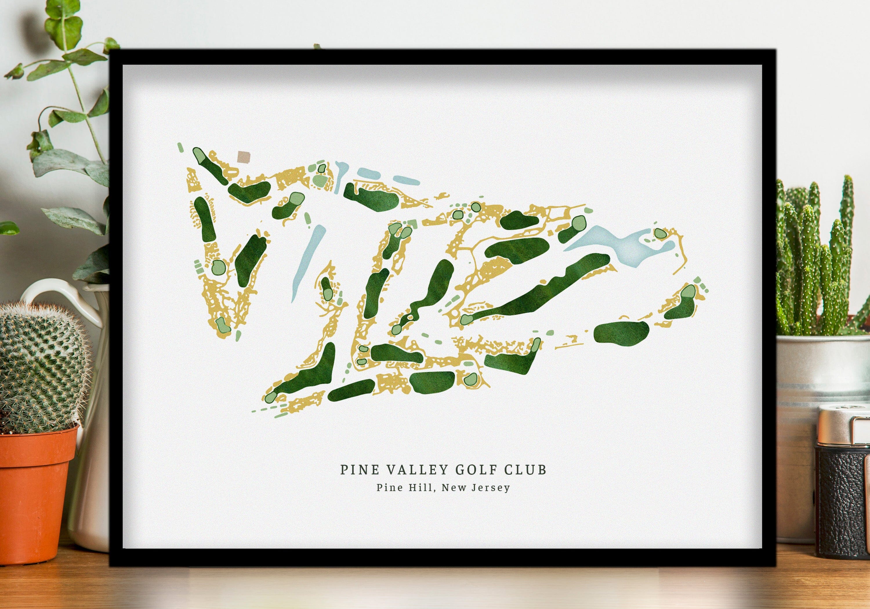 Pine Valley Golf Course, New Jersey Golf Gifts for Men, Wall Poster Map World Vibe Studio