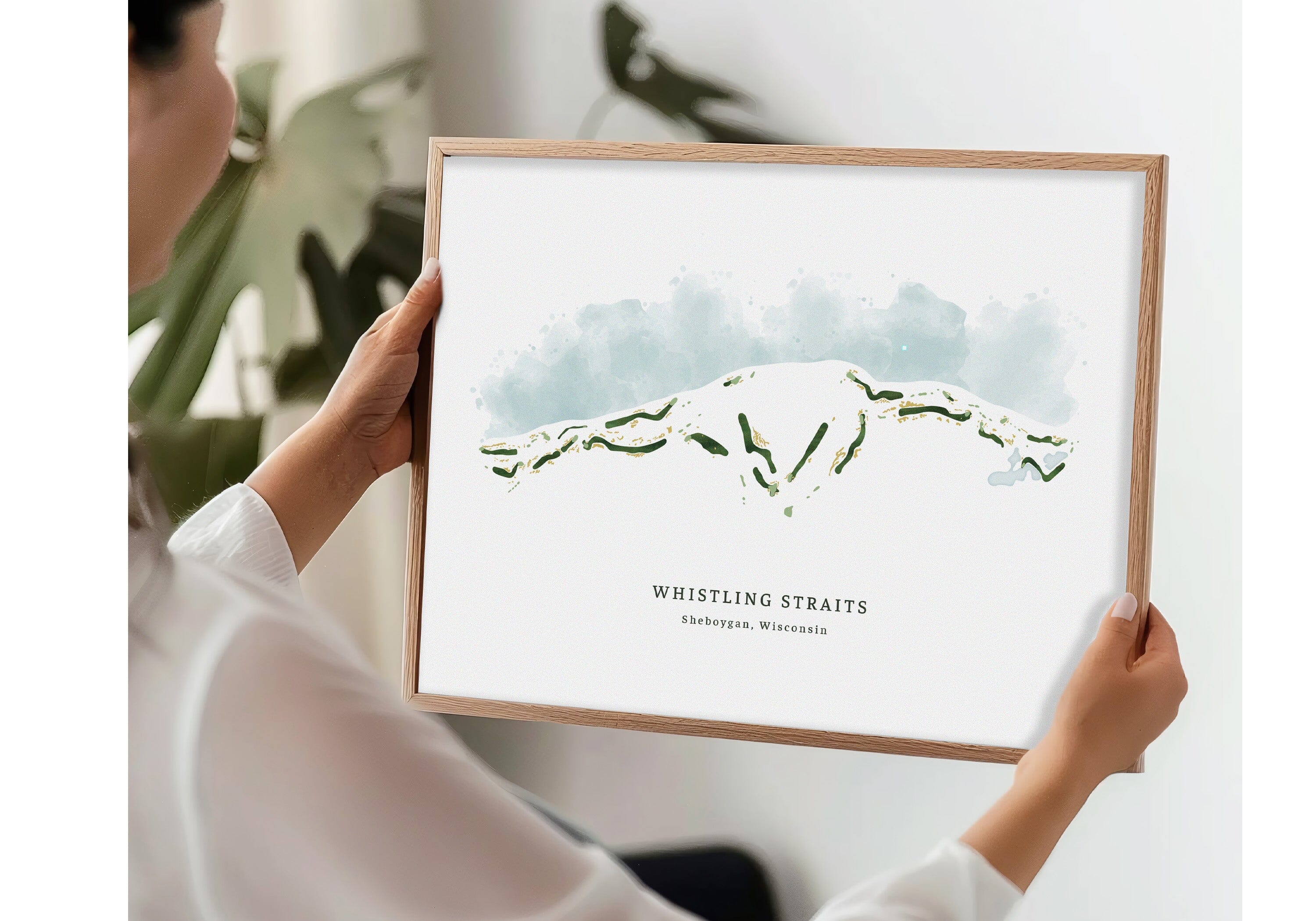 Whistling Straits, Sheboygan, Straits Course, Wisconsin, Golf Wall Art Map World Vibe Studio