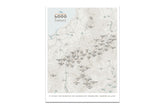 New Hampshire Map, 4000 Footer 48 peaks, Canvas Roll Map World Vibe Studio 12X16 ski-blue