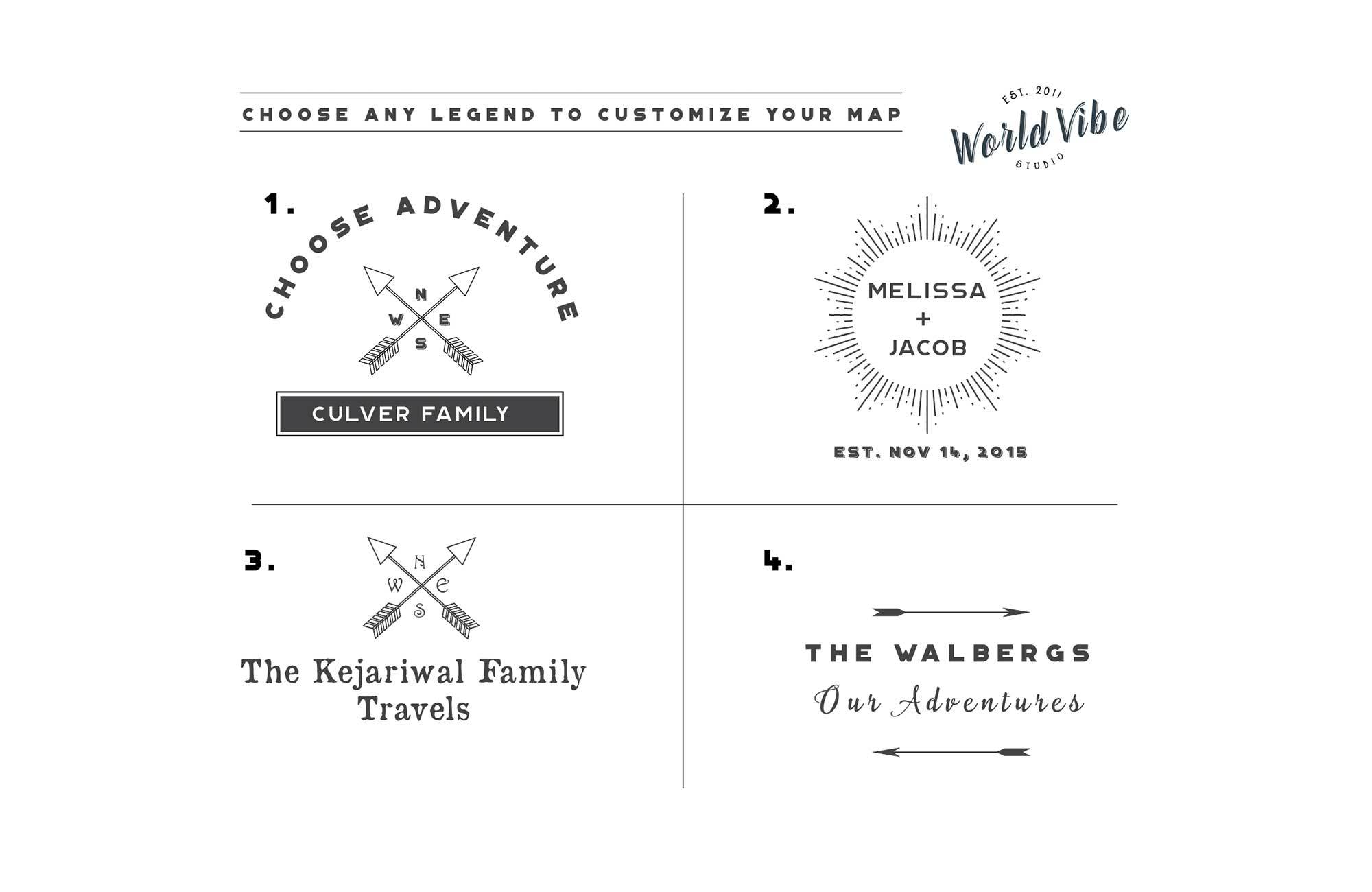 World Map Wall Art Canvas, Rustic Blue, Push Pin Map Map World Vibe Studio