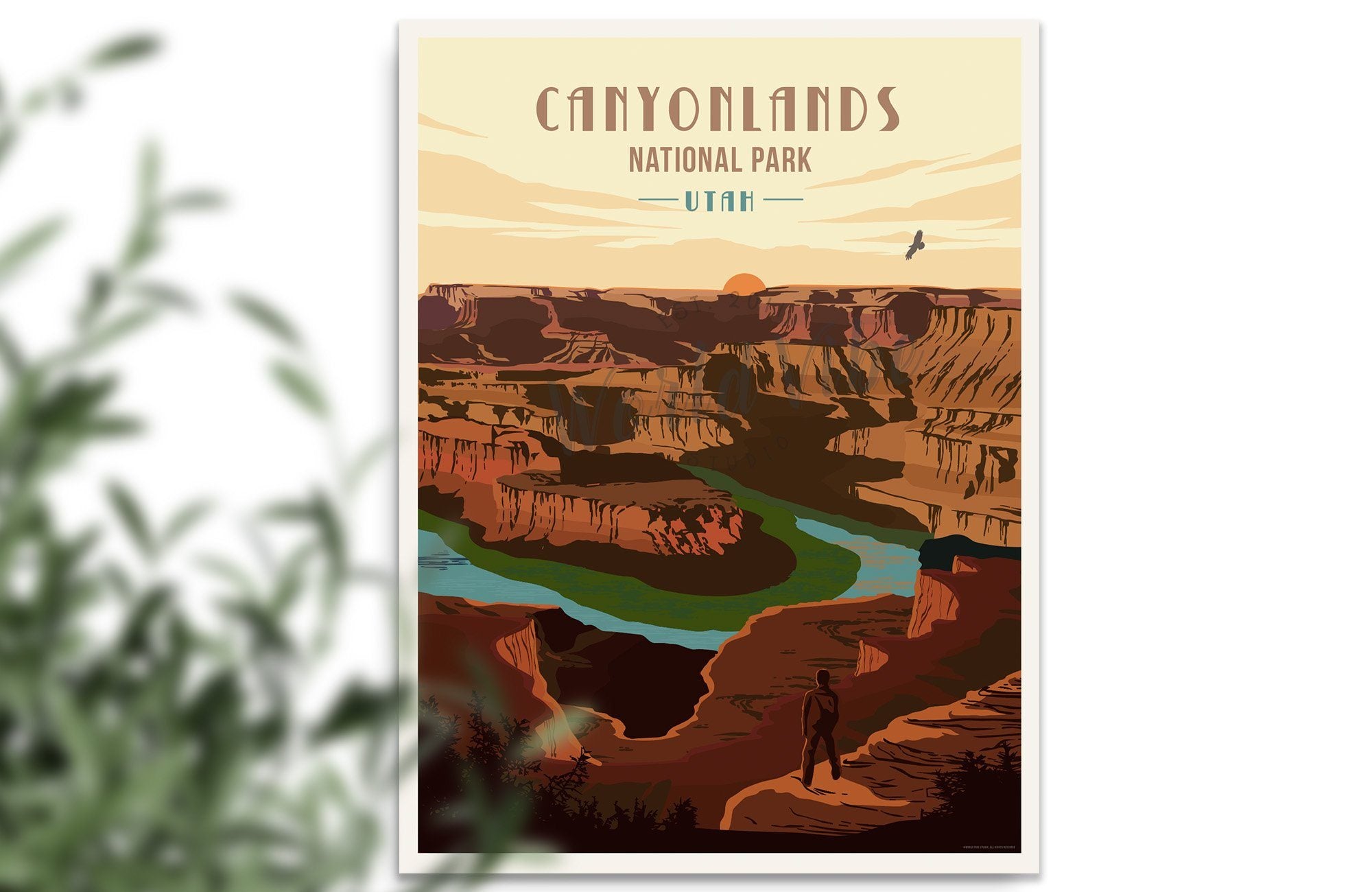 Canyonlands National Park, Utah, National Park Poster, Unframed Map World Vibe Studio