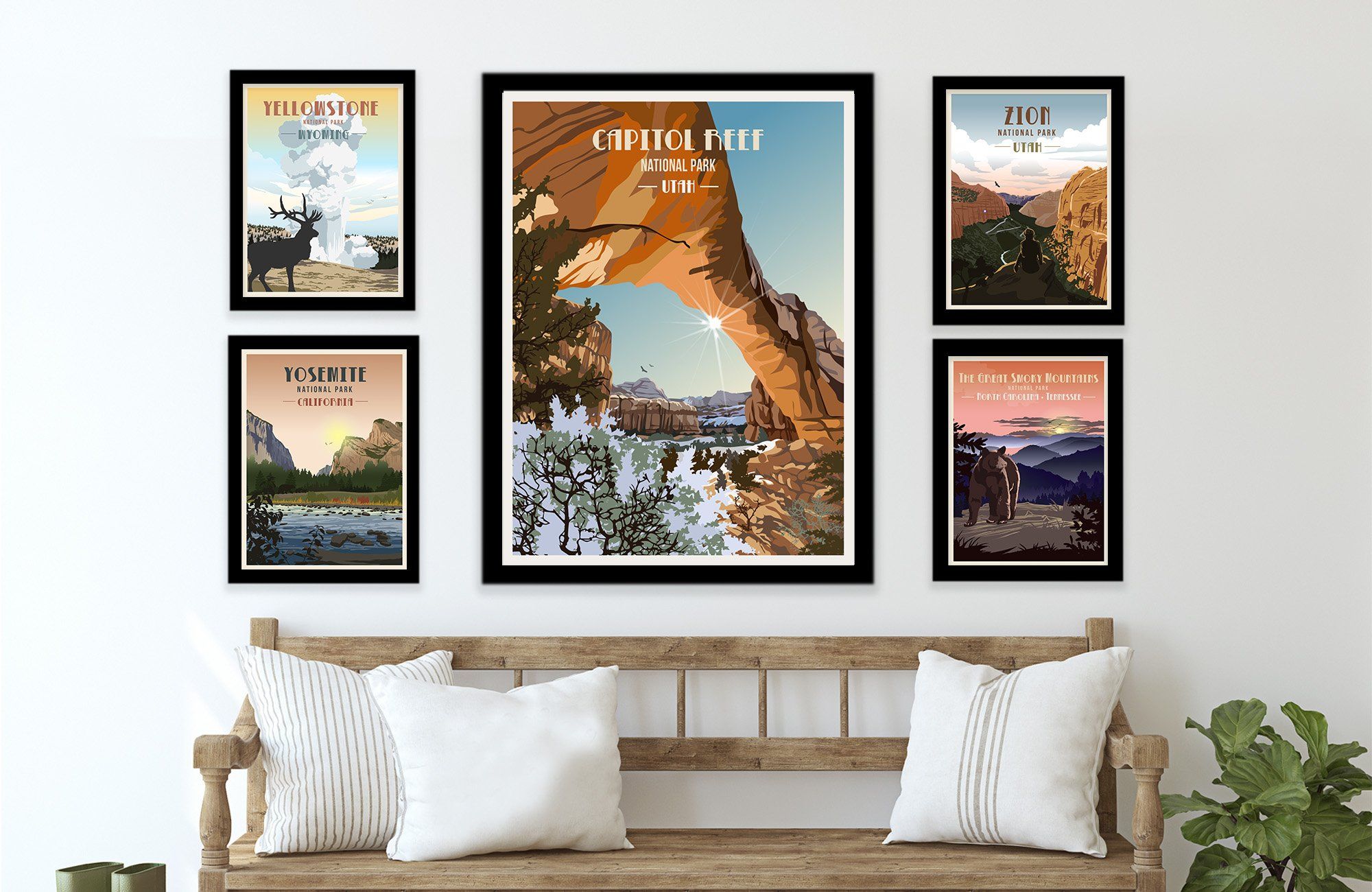 Capitol Reef National Park, Utah, National Park Poster, Unframed Map World Vibe Studio