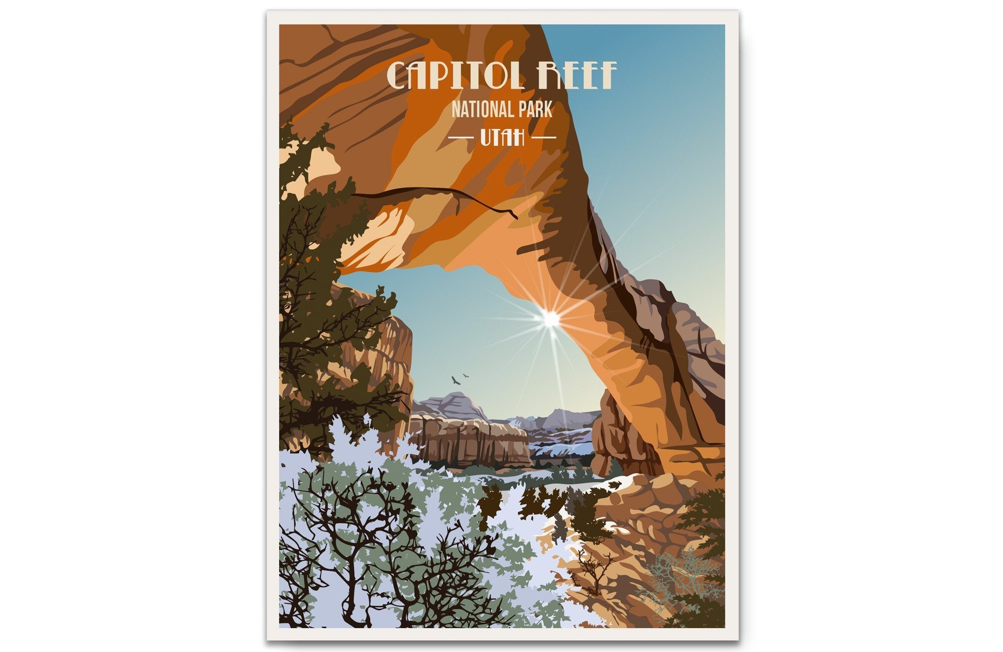Capitol Reef National Park, Utah, National Park Poster, Unframed Map World Vibe Studio 8X10