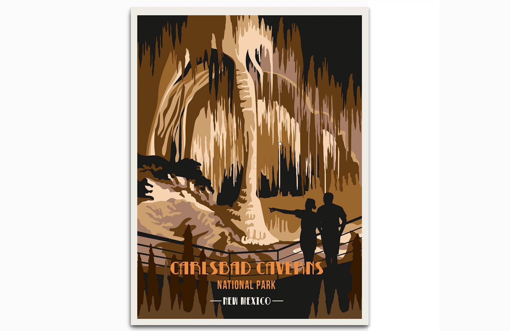 Carlsbad Caverns National Park, New Mexico, National Park Prints, Unframed Map World Vibe Studio 8X10