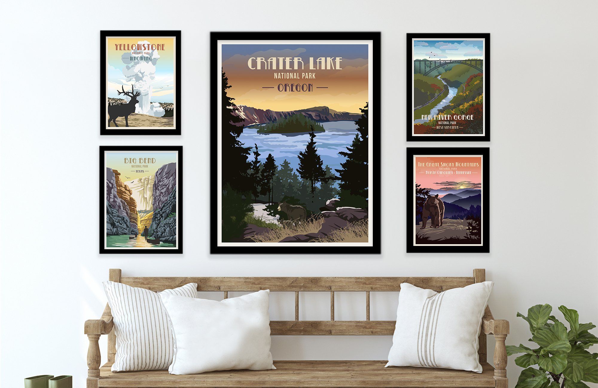 Crater Lake National Park, Oregon, National Park Poster, Unframed Map World Vibe Studio