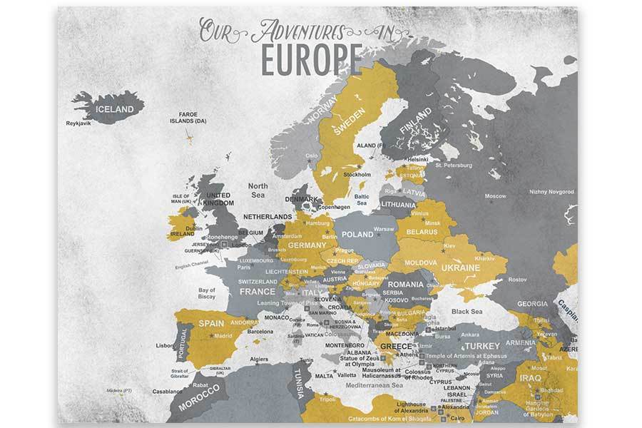Europe Map, Poster Map World Vibe Studio