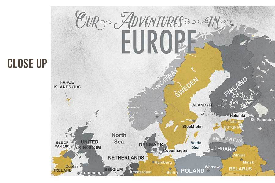 Europe Map, Poster Map World Vibe Studio