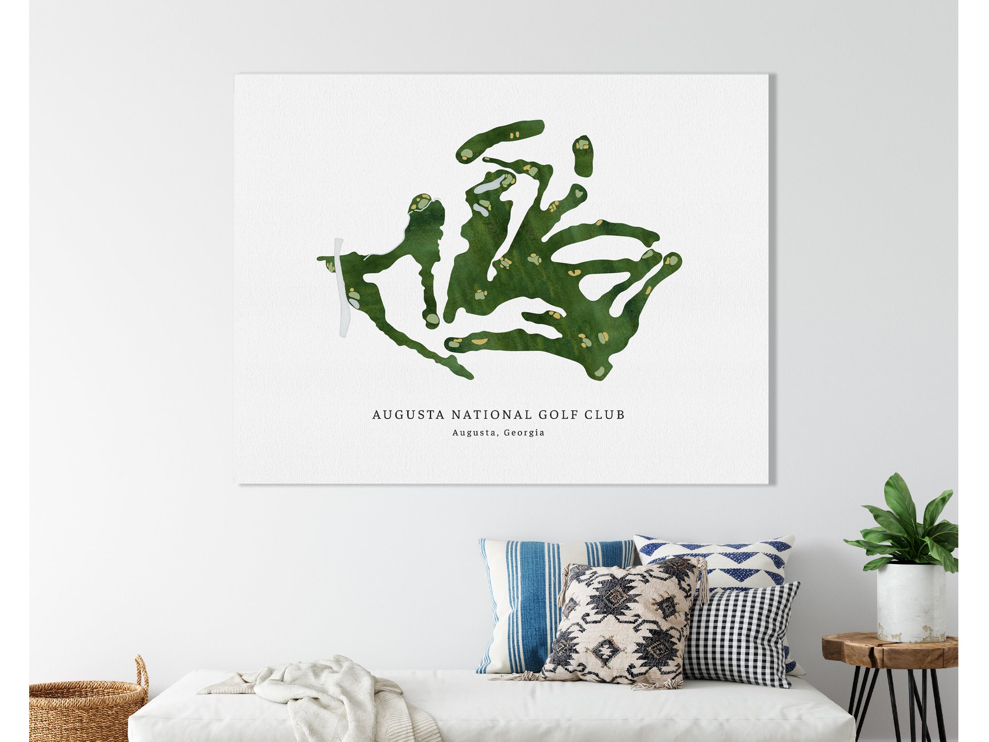 Custom Golf Maps, Framed Canvas Option, Golf Course Wall Art, CANVAS Map World Vibe Studio