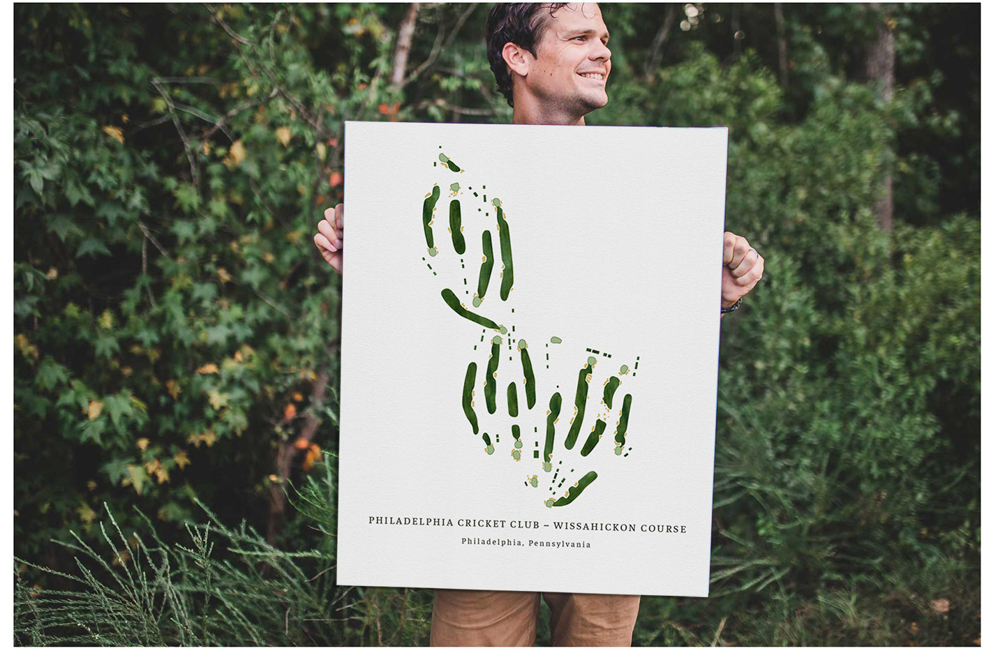 Custom Golf Maps, Framed Canvas Option, Golf Course Wall Art, CANVAS Map World Vibe Studio