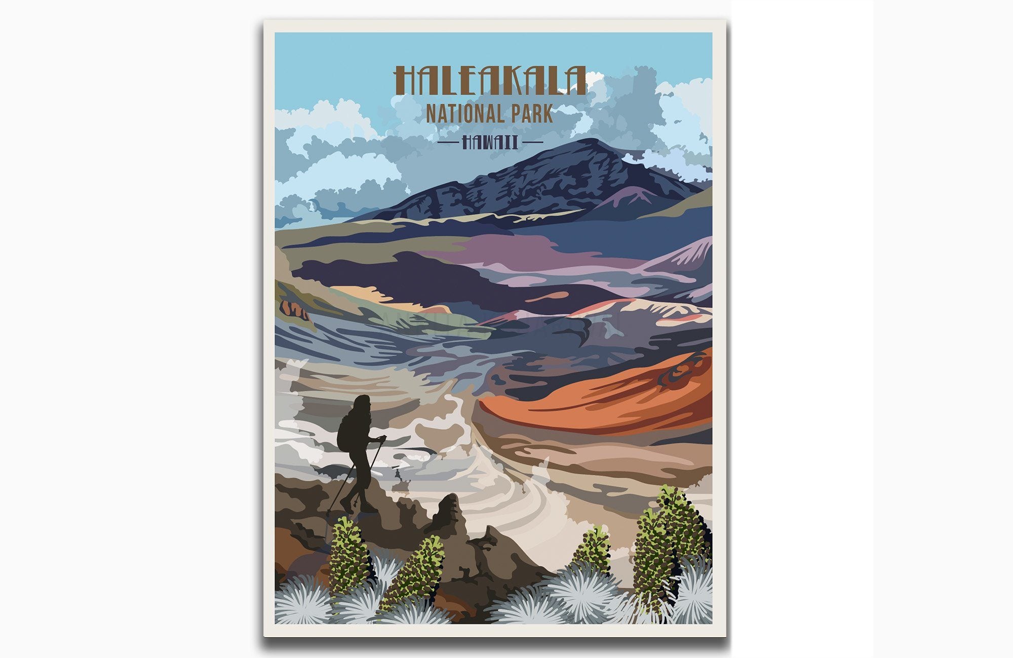 Haleakalā National Park, Hawaii, National Park Posters, Unframed Map World Vibe Studio 8X10