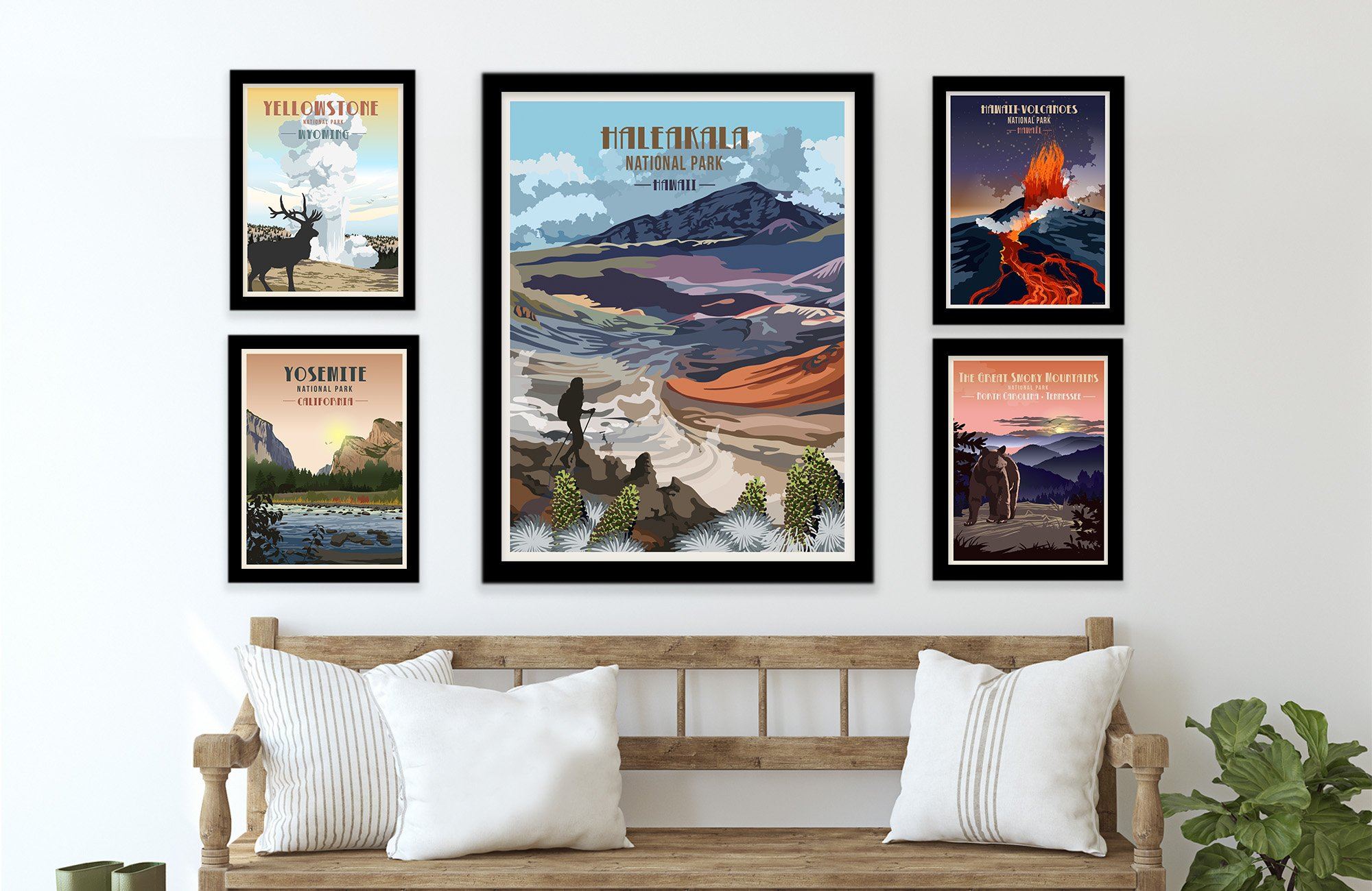 Hawaii Volcanoes National Park, Hawaii, National Park Prints, Unframed Map World Vibe Studio