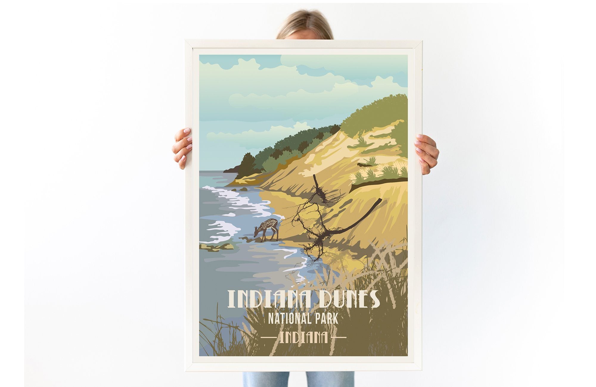 Indiana Dunes National Park, Indiana, National Park Poster, Unframed Map World Vibe Studio