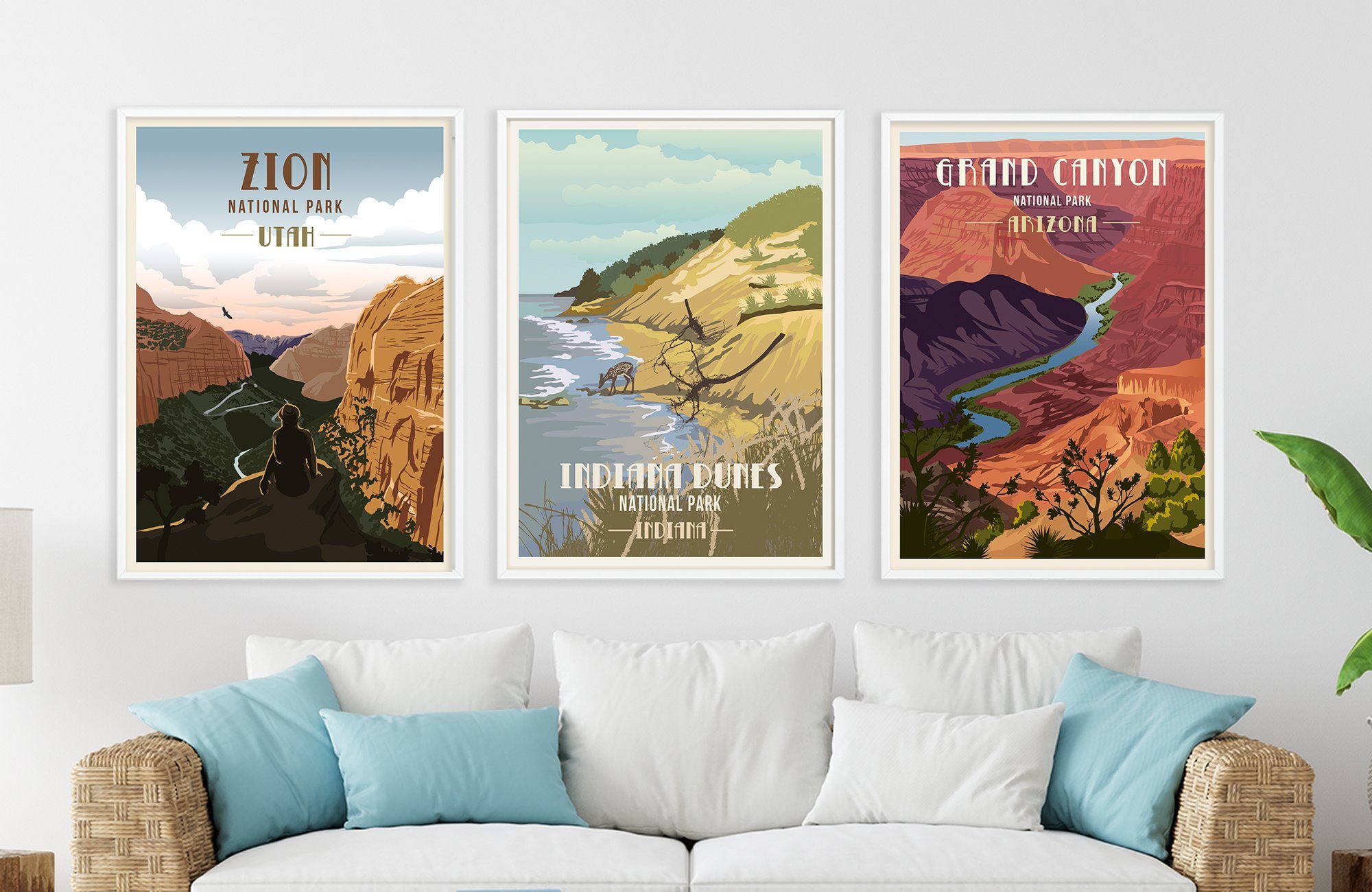 Indiana Dunes National Park, Indiana, National Park Poster, Unframed Map World Vibe Studio