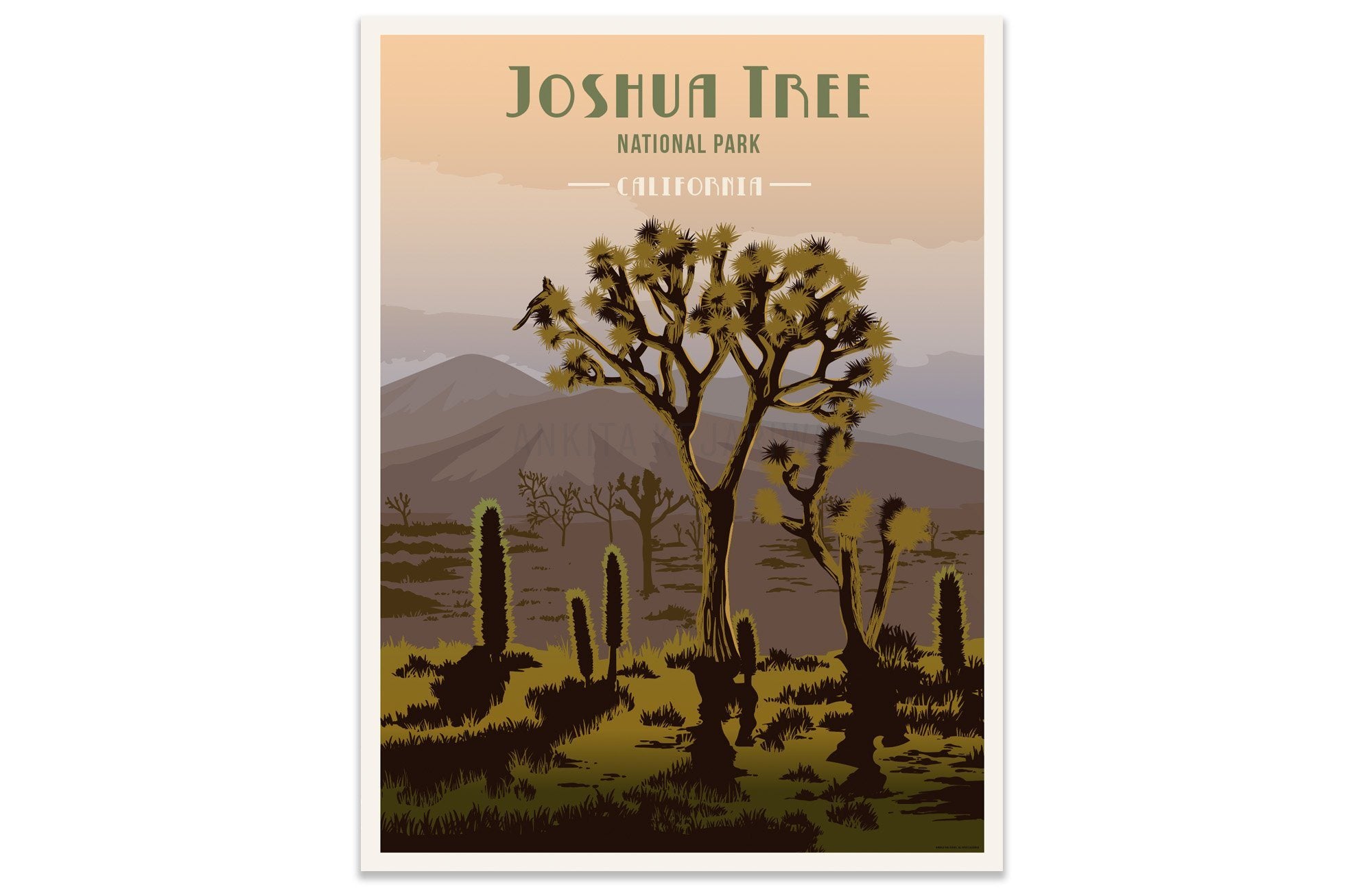 Joshua Tree National Park Poster, Unframed Map World Vibe Studio