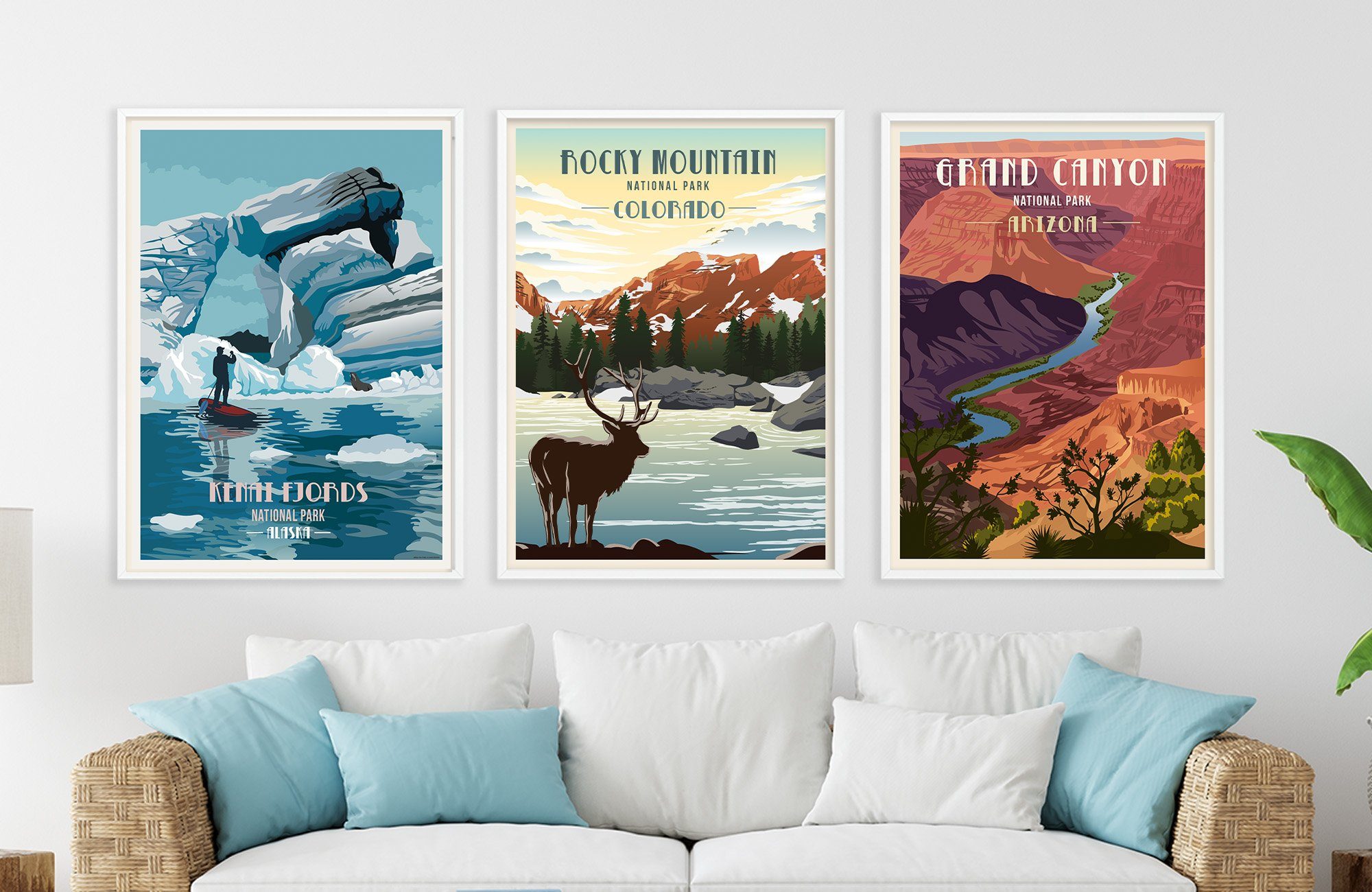 Kenai Fjord National Park, Alaska, National Park Prints, Unframed Map World Vibe Studio