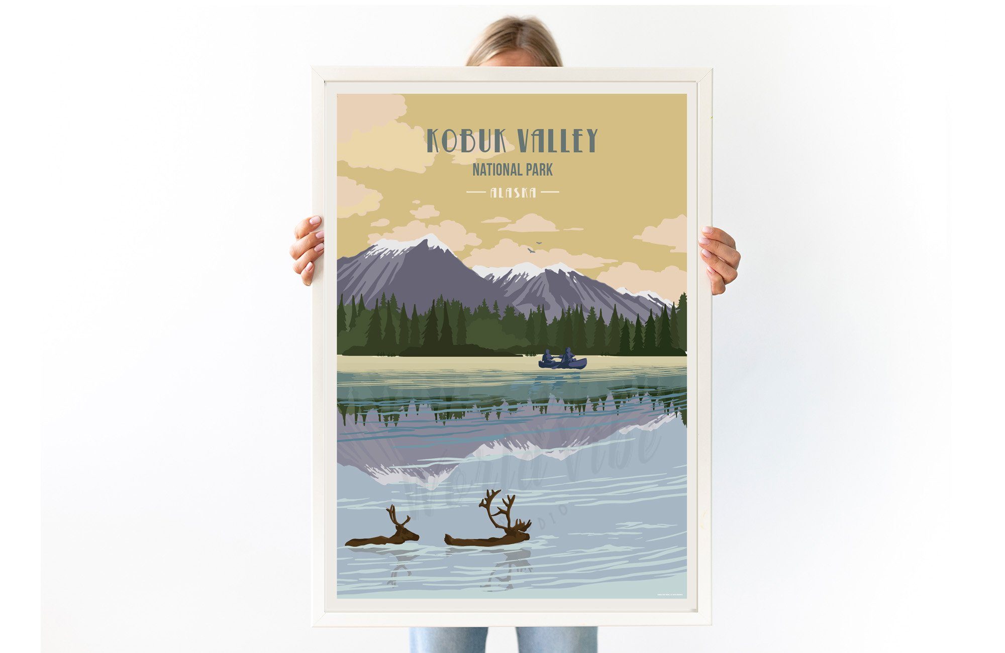 Kobuk Valley National Park, Alaska, National Park Poster, Unframed Map World Vibe Studio 8X10
