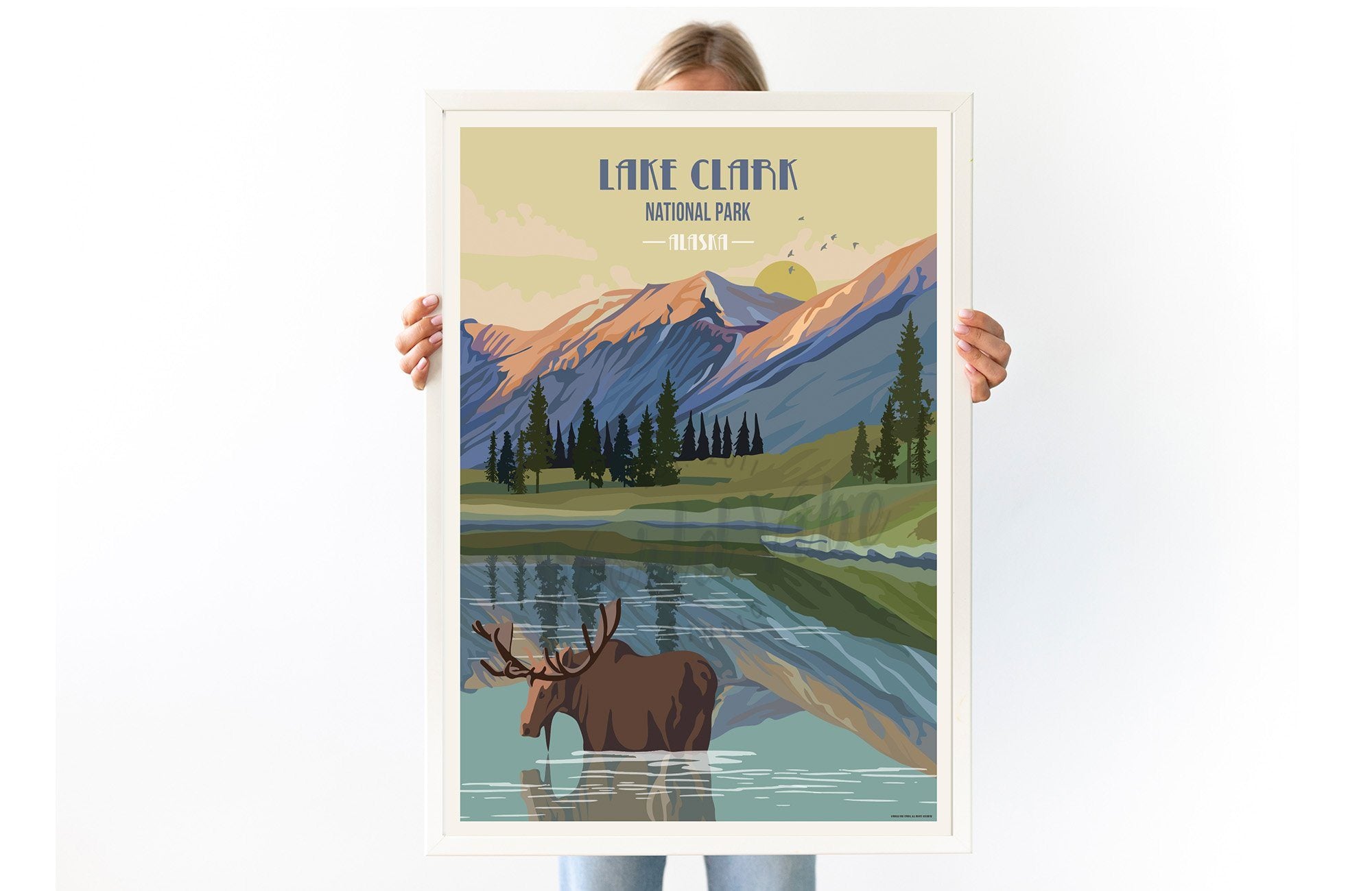 Lake Clark National Park Poster, National Park Poster, National ParkWall Art, Unframed Map World Vibe Studio
