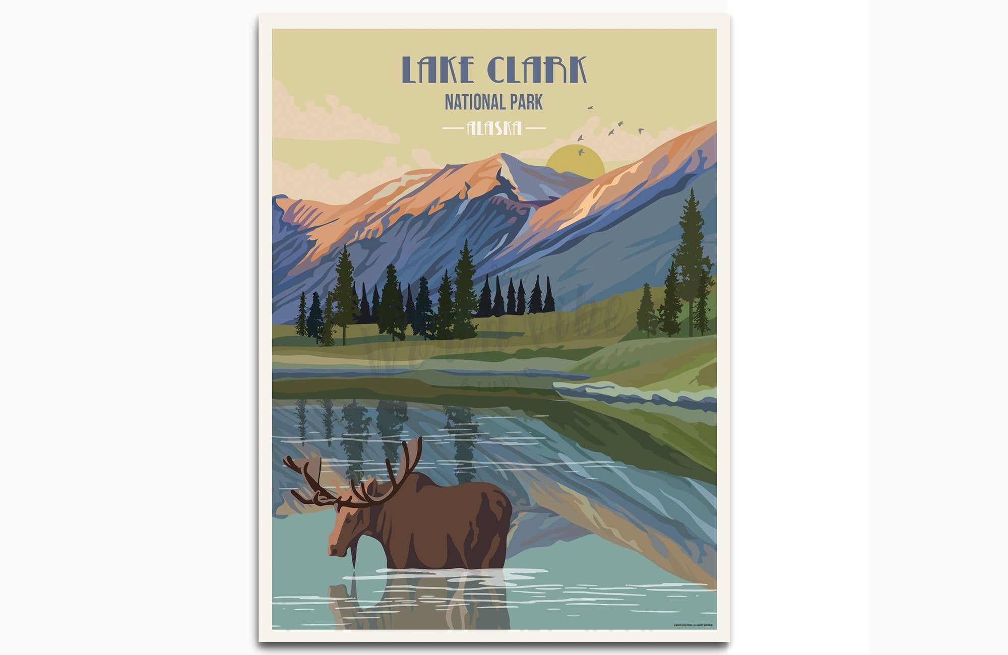 Lake Clark National Park Poster, National Park Poster, National ParkWall Art, Unframed Map World Vibe Studio 8X10