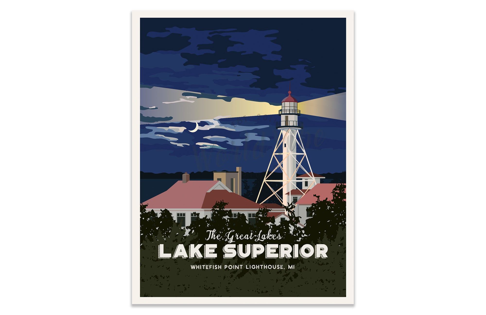 Great Lakes Posters, Unframed, 5 Great Lakes of USA Map World Vibe Studio 8X10 Lake Superior