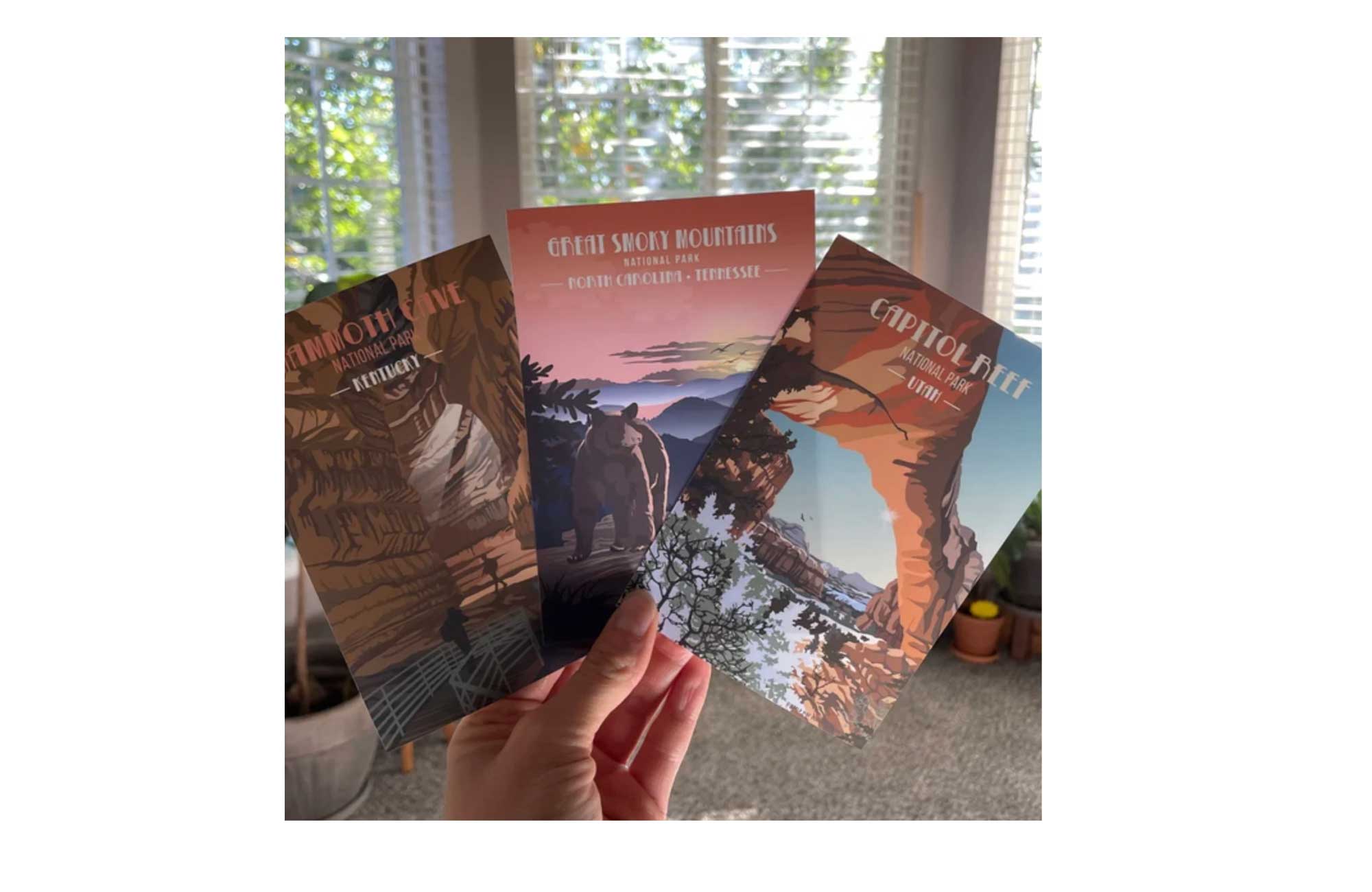 National Parks POSTCARD SIZE, 63 US National Parks, Unframed World Vibe Studio