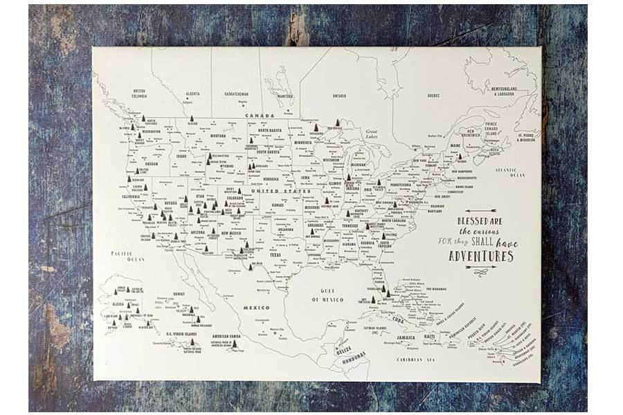 White and Gray Canvas Board, Track your Quest Map World Vibe Studio
