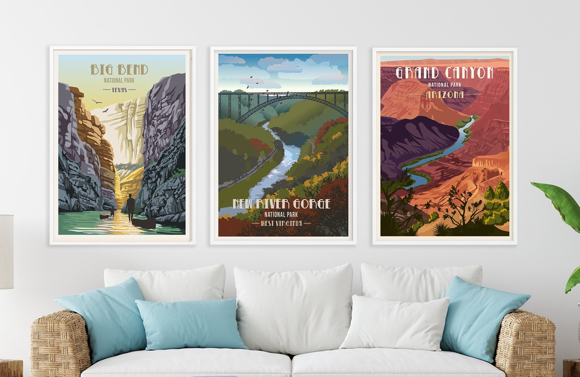 New River Gorge National Park, West Virginia, National Park Poster, Unframed Map World Vibe Studio