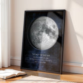 Personalized moon phase by date paper anniversary gift for husband or wife