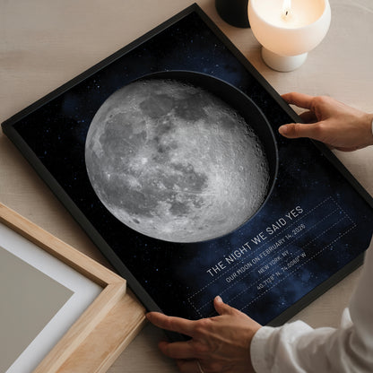 Night we met moon print, custom special date gift for couples