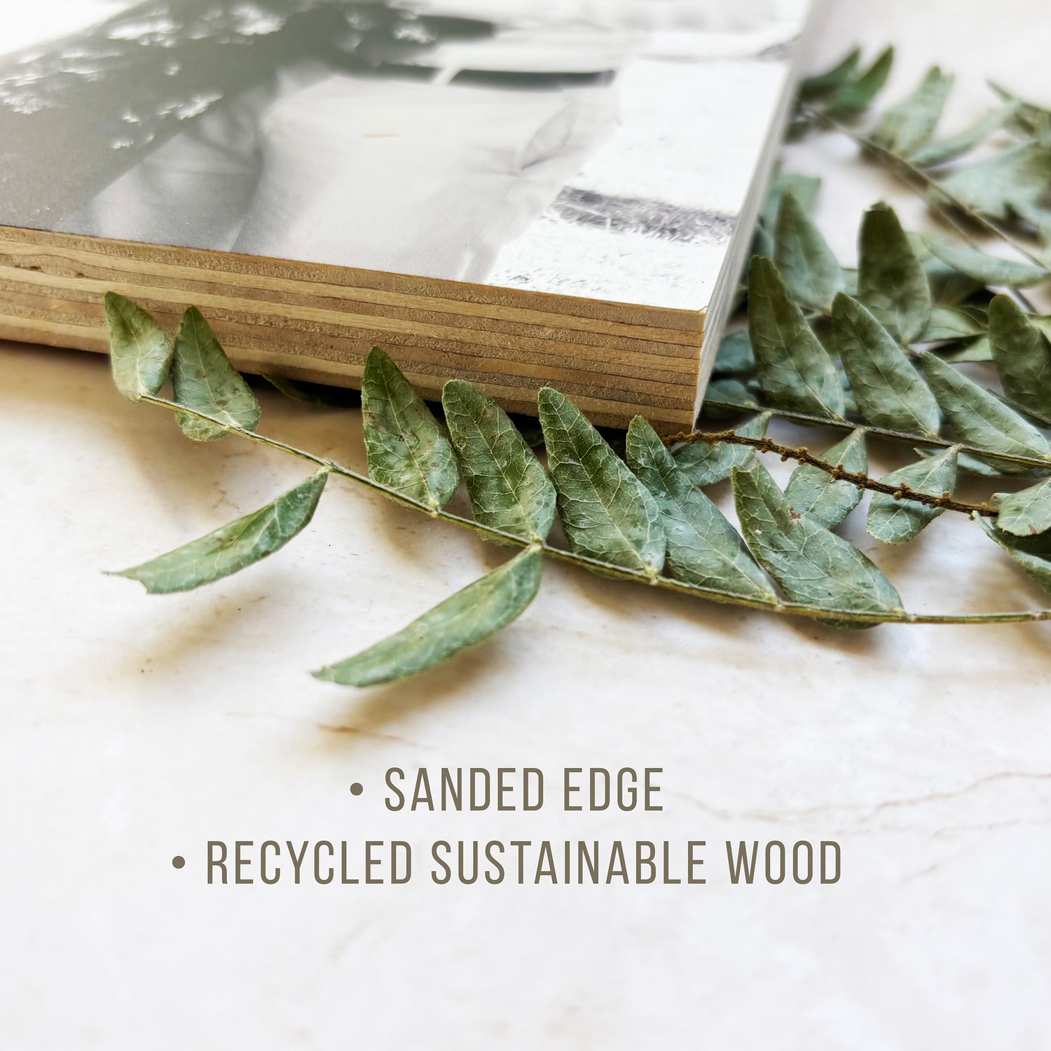 5th Anniversary Gift – Personalized Wood Photo Print with Quote