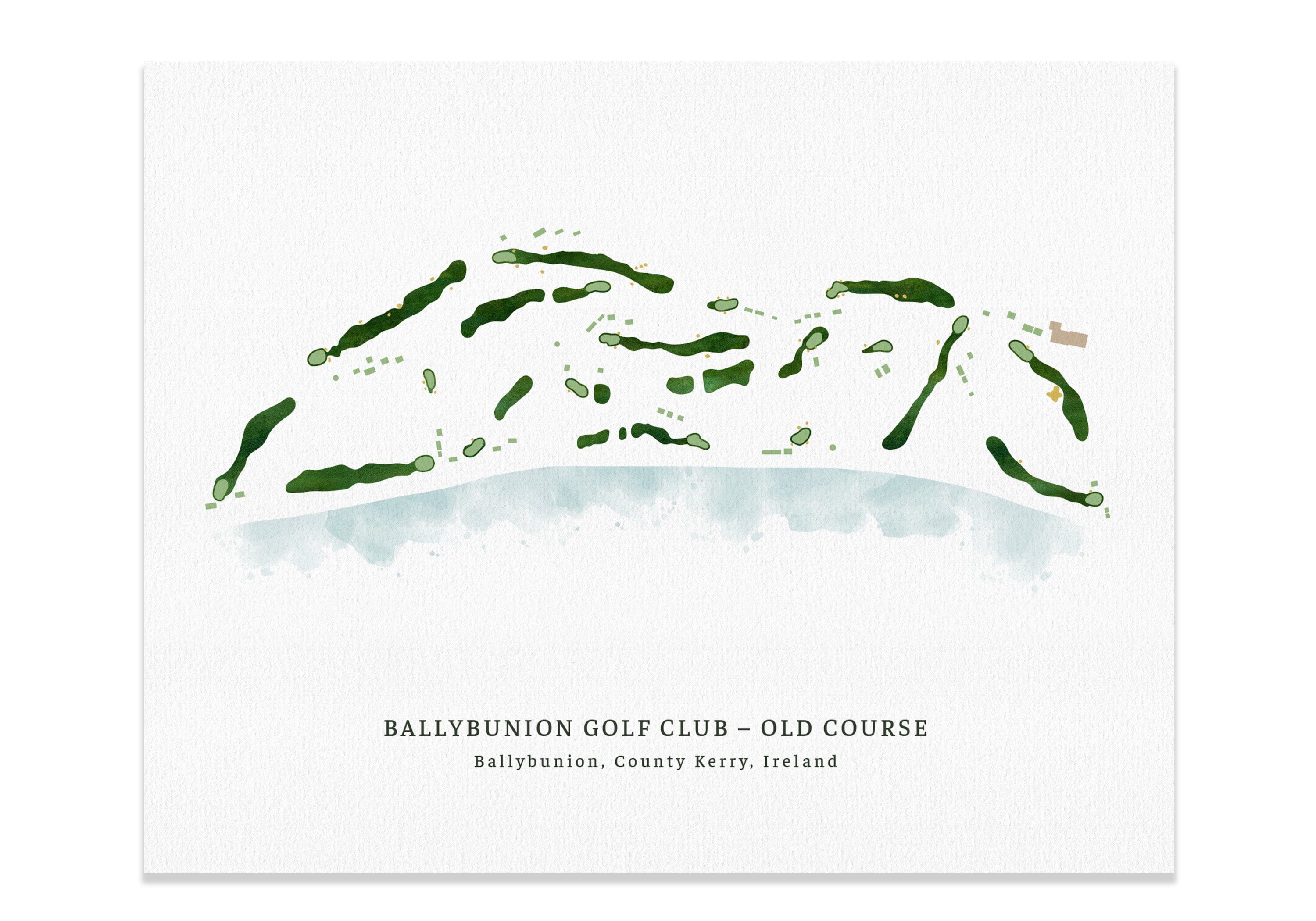 Ballybunyon Golf Club Map, Old Course, Ireland Map World Vibe Studio 8X10 Unframed 