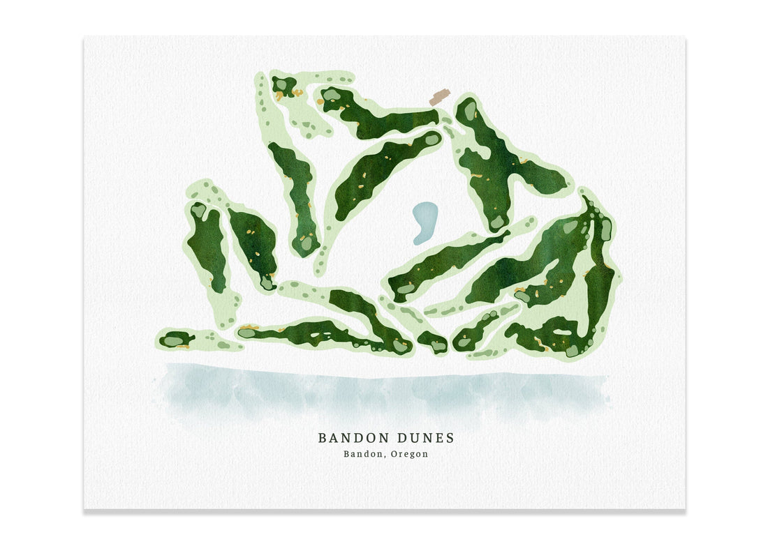 Bandon Dunes, Oregon, Golf Gifts for Men, Golf Wall Art Map World Vibe Studio 8X10 Unframed