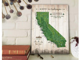 California State Park Map, Wall Art, Push Pin Canvas, Track Your Parks Map World Vibe Studio 