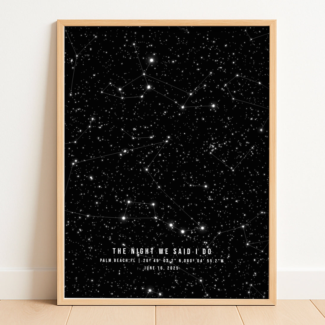 Custom Star Map Print - 1st Anniversary Paper Gift for Wife or Husband, Personalized