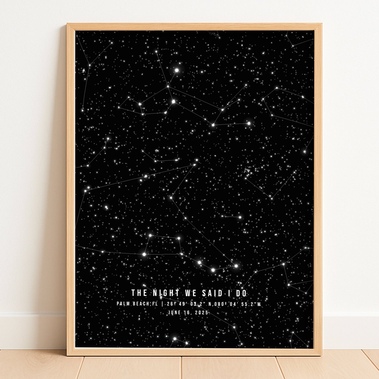 Custom Star Map Print - 1st Anniversary Paper Gift for Wife or Husband, Personalized