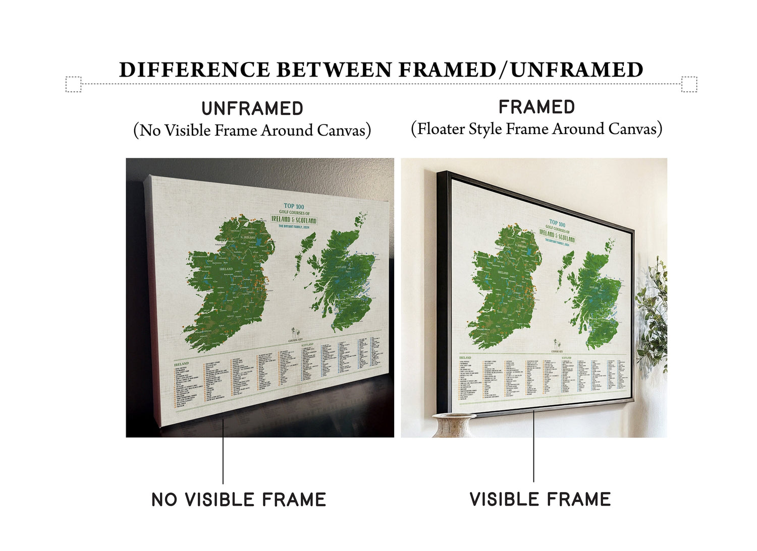 Scotland and Ireland Top 100 Golf Courses, Personalized – Push Pin Map Map OrderDesk 