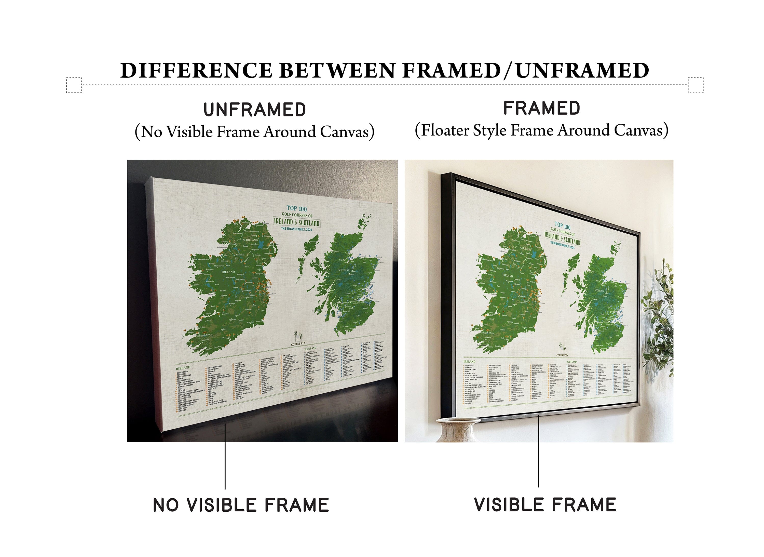 Scotland and Ireland Top 100 Golf Courses, Personalized – Push Pin Map Map OrderDesk 