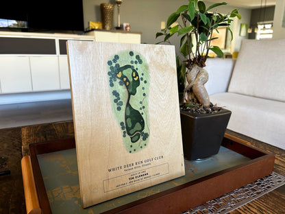 Personalized Golf Gifts, Printed on Wood, Custom Golf Course or Hole-in-One Maps, Many Sizes Map World Vibe Studio 
