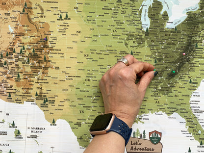 National Park Map, Includes National Monuments and Trails, Push Pin, Earthy CANVAS Map Map World Vibe Studio 