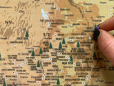National Park Map, Includes National Monuments and Trails, Push Pin, Earthy CANVAS Map Map World Vibe Studio 