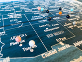 USA Push Pin Canvas Map, USA Road trip, Personalized, Rustic Blue Map World Vibe Studio 