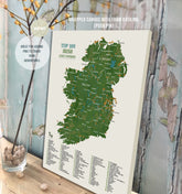 Ireland Golf Map, Push Pin Board, CANVAS, Top 100 Irish Courses, Personalized Map OrderDesk 