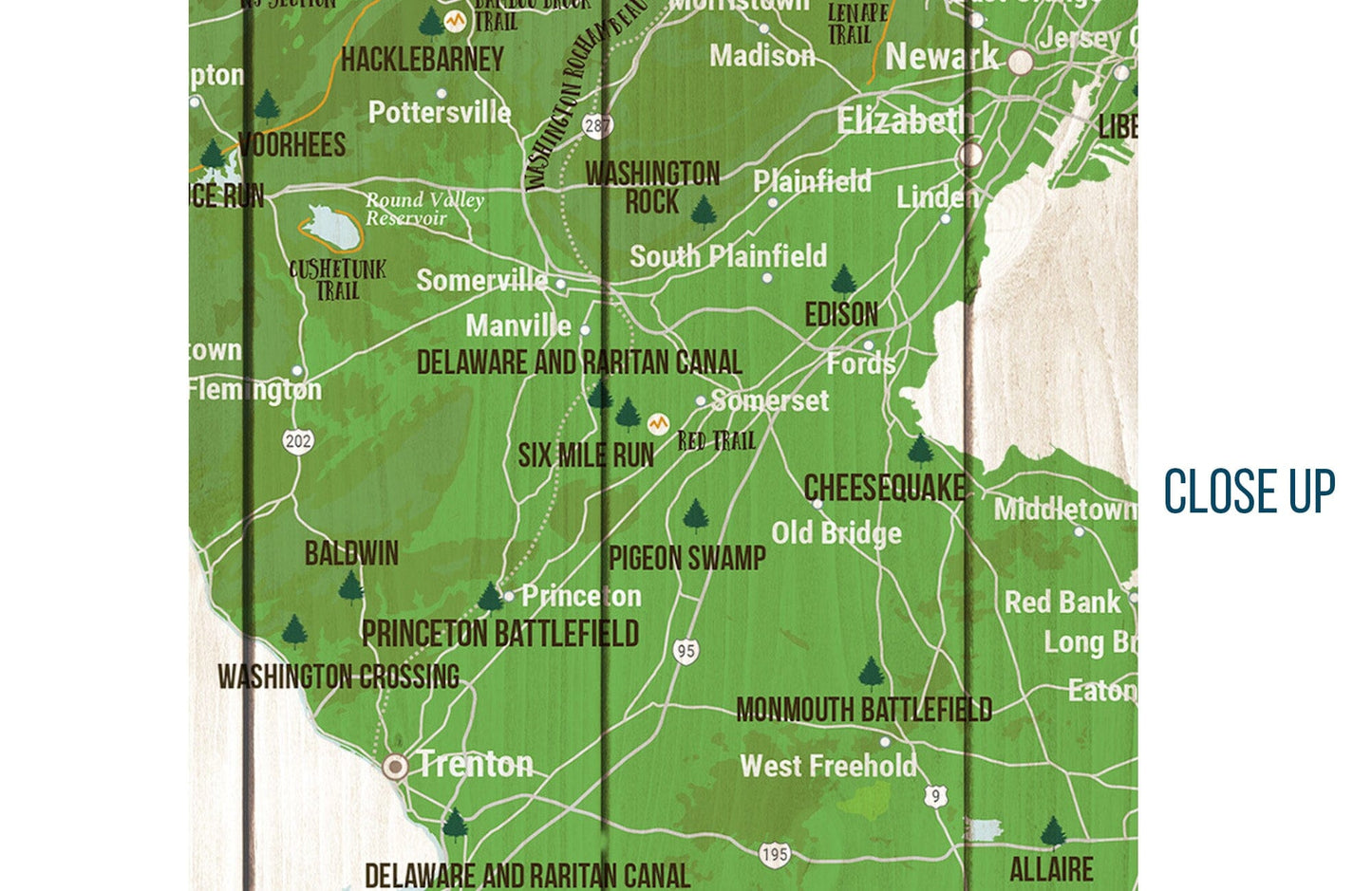 New Jersey State Park Map, Canvas Push Pin Map, Pins Included Map World Vibe Studio 
