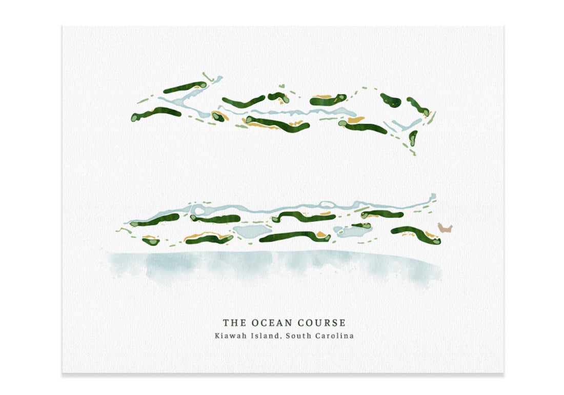The Ocean Course Map, Kiawah Island, South Carolina, Gift for Golfer Map World Vibe Studio 