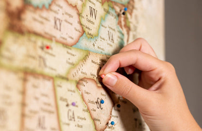 Rustic Push Pin Canvas Map, USA Map, Custom Map World Vibe Studio 20X30 