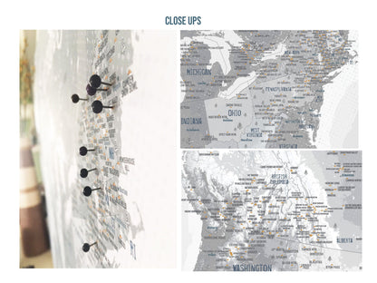 Ski Map of USA and CANADA, PERSONALIZED CANVAS Map World Vibe Studio 